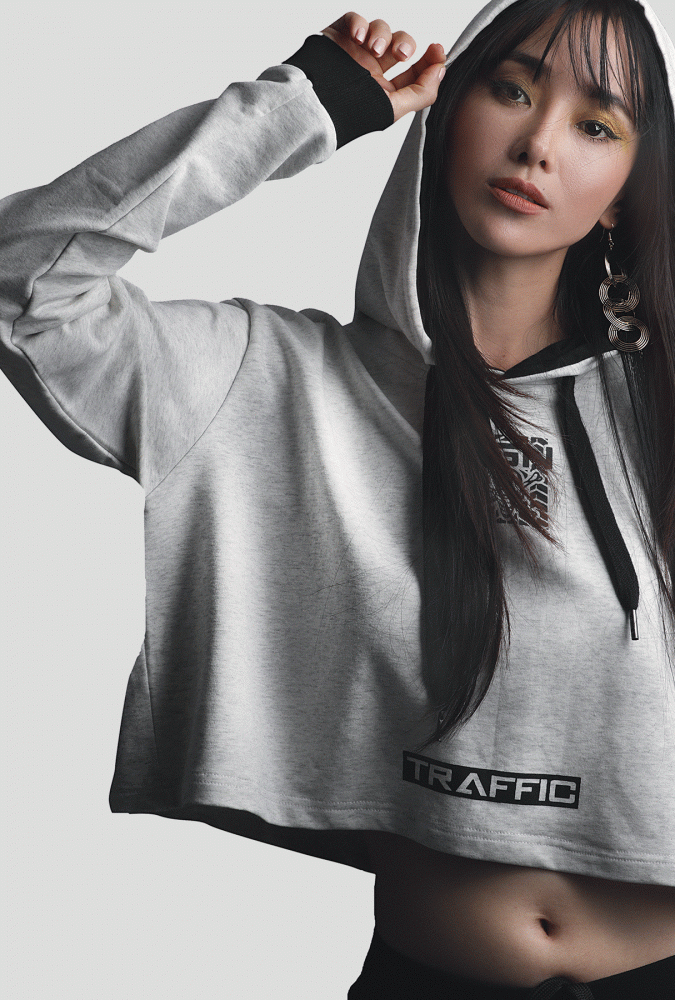 Hoodie Girl Crop Top (Gray)